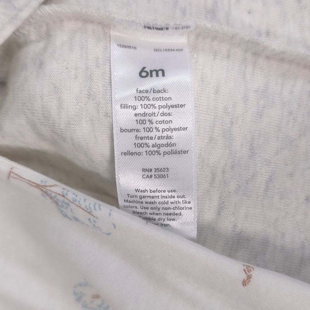 CARTERS Baby Boy New Outfit 2 Pc Set Bodysuit Jacket 6M Gray White 1S260510 - Picture 8 of 9